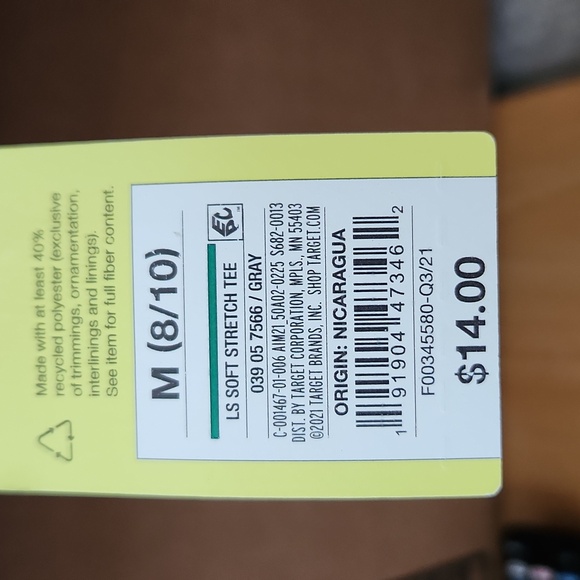 5/$15- All in Motion Youth(M, 8/10) Long Sleeve Gray Shirt - Picture 4 of 4